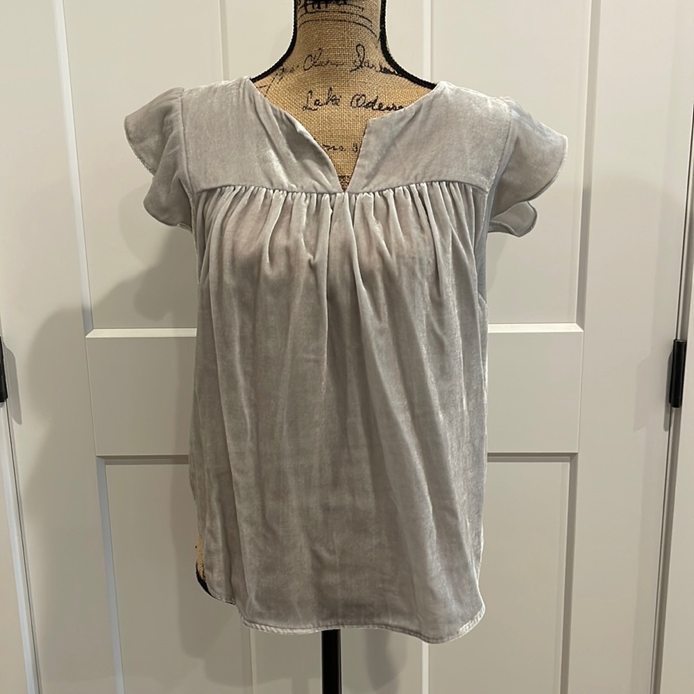 Silver Velvet Top